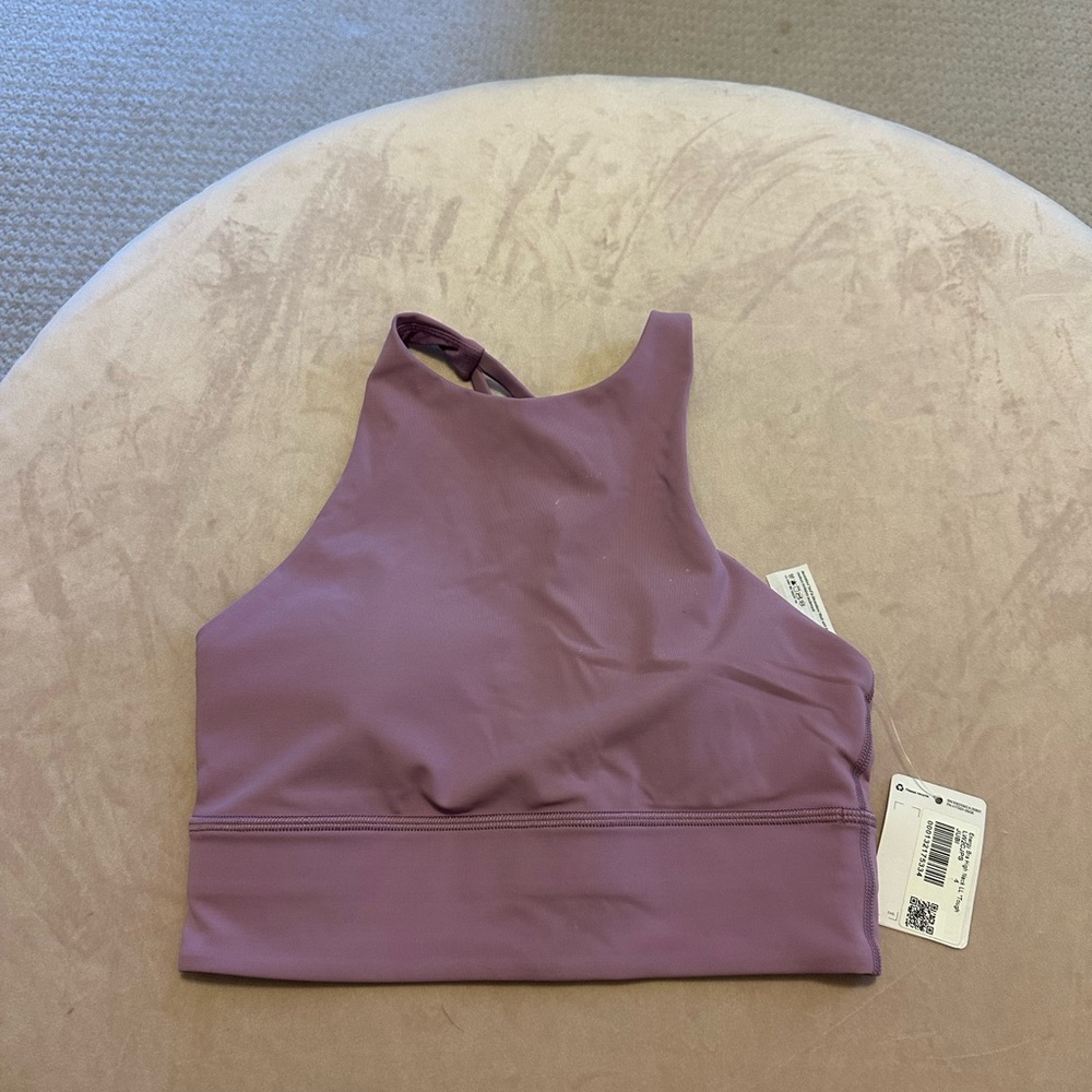 Lululemon Purple High Neck Energy Sports Bra Size 4 NWT